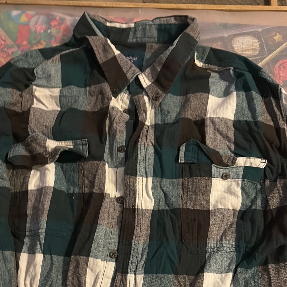 Men's Black and White Checkered Shirt